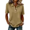 Womens Spring Tops Short Sleeve Polo Collar Blouse Summer Shirts for Women Casual Button Down Womens Summer Shirts