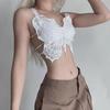 Women Lace Butterfly Shaped Camisole Tanks Top