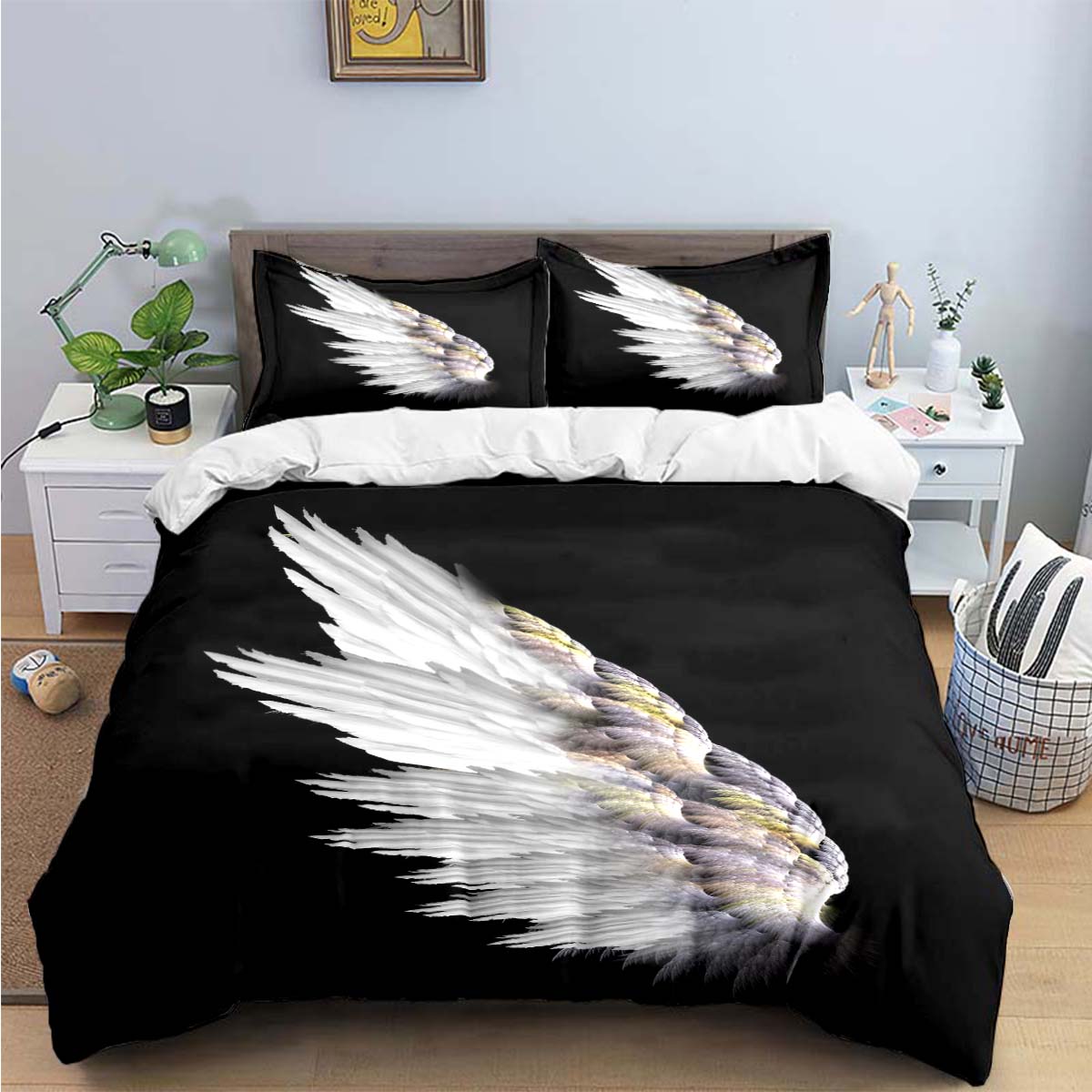 

Exquisite Angel wings printed Bedding Sets exquisite set duvet cover bed comforter set bedding set luxury birthday gift EU Double 200x200cm
