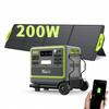 Stație de Alimentare Portabilă F2400+Panou Solar 200W+remorcă, Generator Solar 2048Wh Baterie LFP 2400W, Camping/Călătorie/Acasă/Urgență
