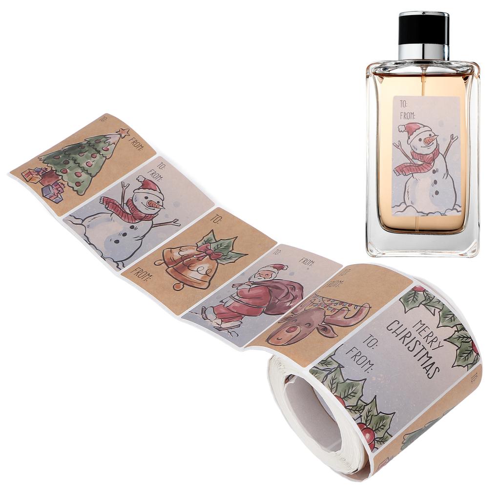 Christmas Sticker 6 Designs 250 Adhesive Xmas Decorative Labels for Cards Gift Envelopes Boxes
