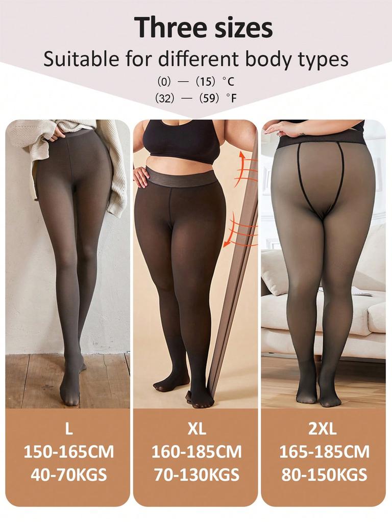 Thick Velvet Pantyhose With Warm Elastic Material Winter High-Waisted Tights With Natural Sexy Figure  Black Sheer Design