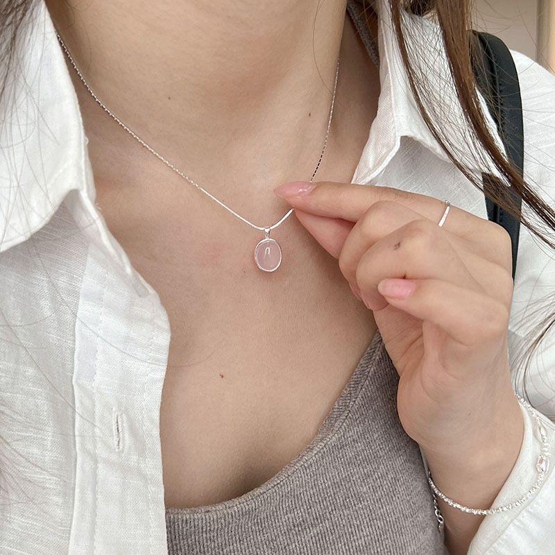 Blue Elliptic Water Drop Neckalce For Women Wedding Party Jewelry Elegant Female Neck Choker Chain