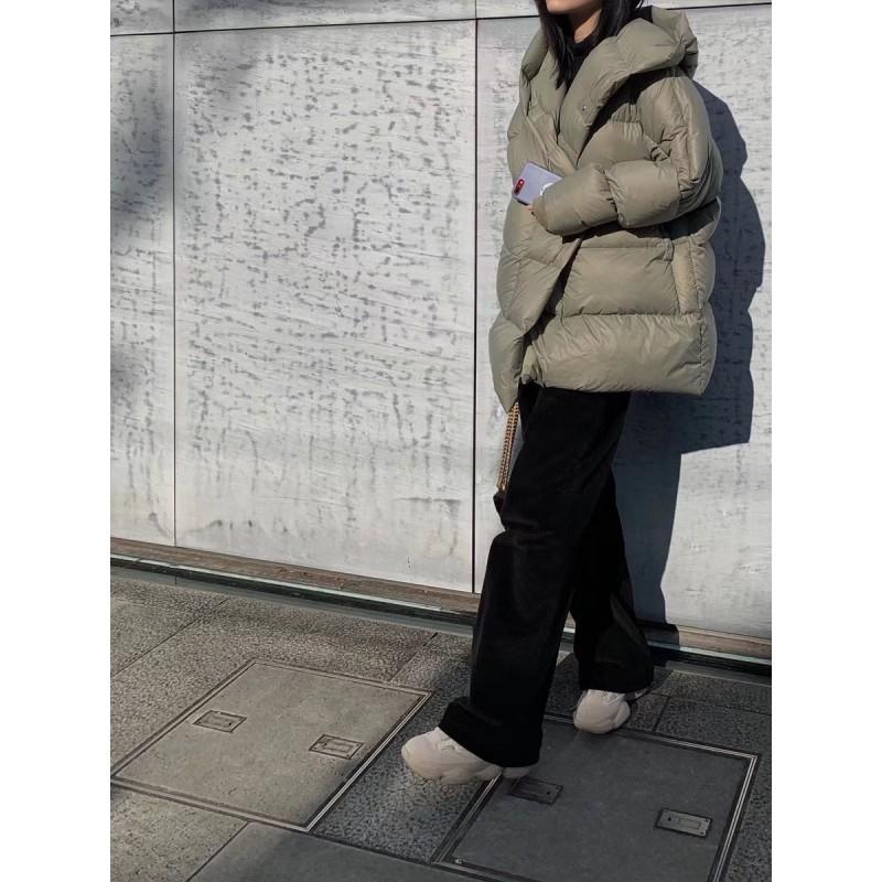 Womens Short Down Jacket Lightweight Winter Warm Coat White Duck Loose Fit