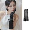 French Style Hepburn Wind Long Gloves Red Bridal Arm Decoration Wedding Dress Lolita Dress Oversleeve Silks and Satins Fancy