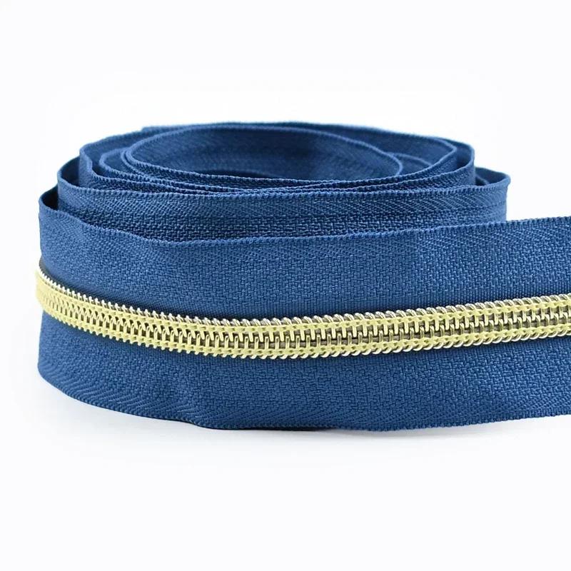 2/3/5/8/10M 5# Nylon Coil Zippers For Bag Clothes DIY Plastic Zipper Tape By The Meter Decorative Zips Repair Sewing Accessories