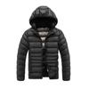 Light Clothing Comfortable and Versatile Jacket Cotton Coat Men's Winter Solid-colour Slim Removable Cap Thickened Hooded Jacket Men