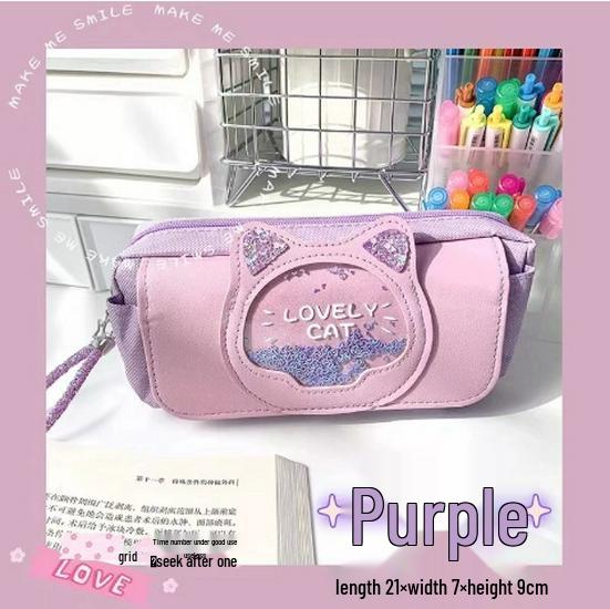 

2025 Trendy Large Capacity Quicksand Pencil Case for Girls - Popular Stationery Bag
