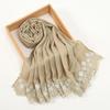 9 Colors Glitter Hijab Cotton Polyester Scarf Wraps Plain Shawls Rayon Fabric Silk Silver Wire Muslim Scarf Women Instant Hijab