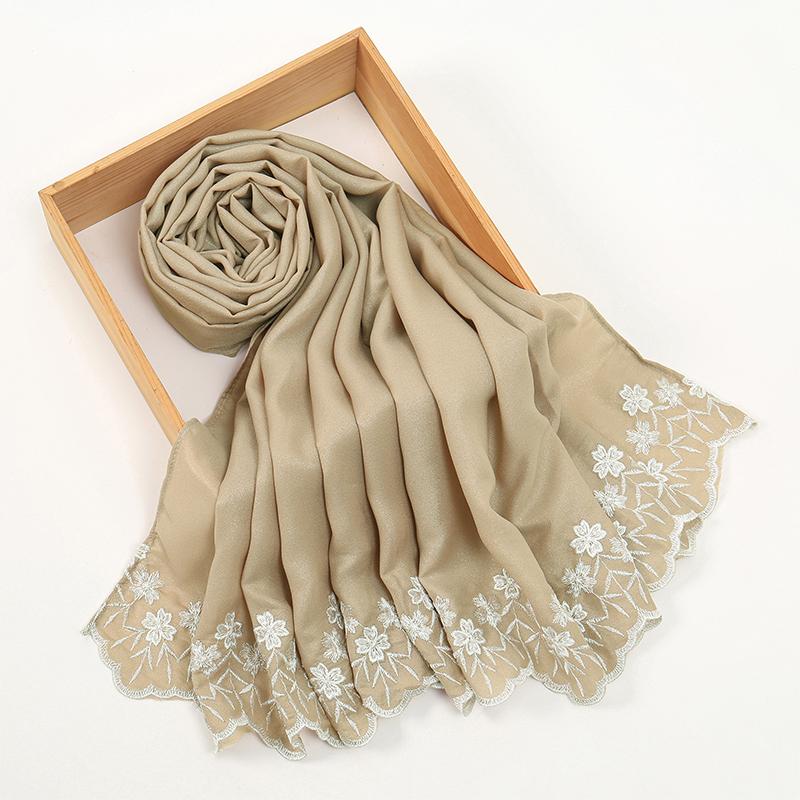 9 Colors Glitter Hijab Cotton Polyester Scarf Wraps Plain Shawls Rayon Fabric Silk Silver Wire Muslim Scarf Women Instant Hijab