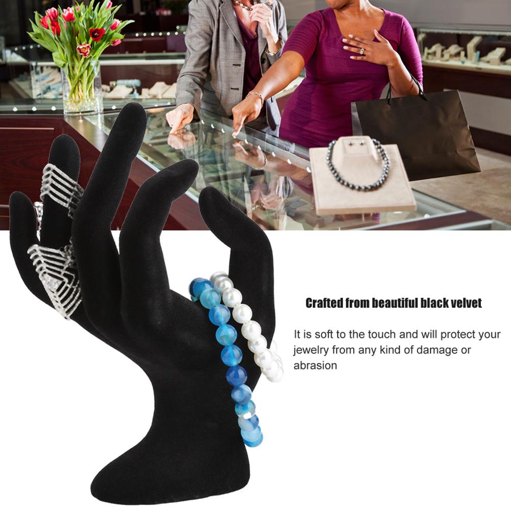 Black OK Hand Gestured Rings Display Stand Earrings Bracelet Holder Jewelry Organizers (Resin)