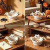 Cute Bat Shaped Dish Halloween Storage Bowl Candy Tray Spooky Home Seasonal Ornament Tabletop Ornament Multifunctional Decorative Snack Holder for