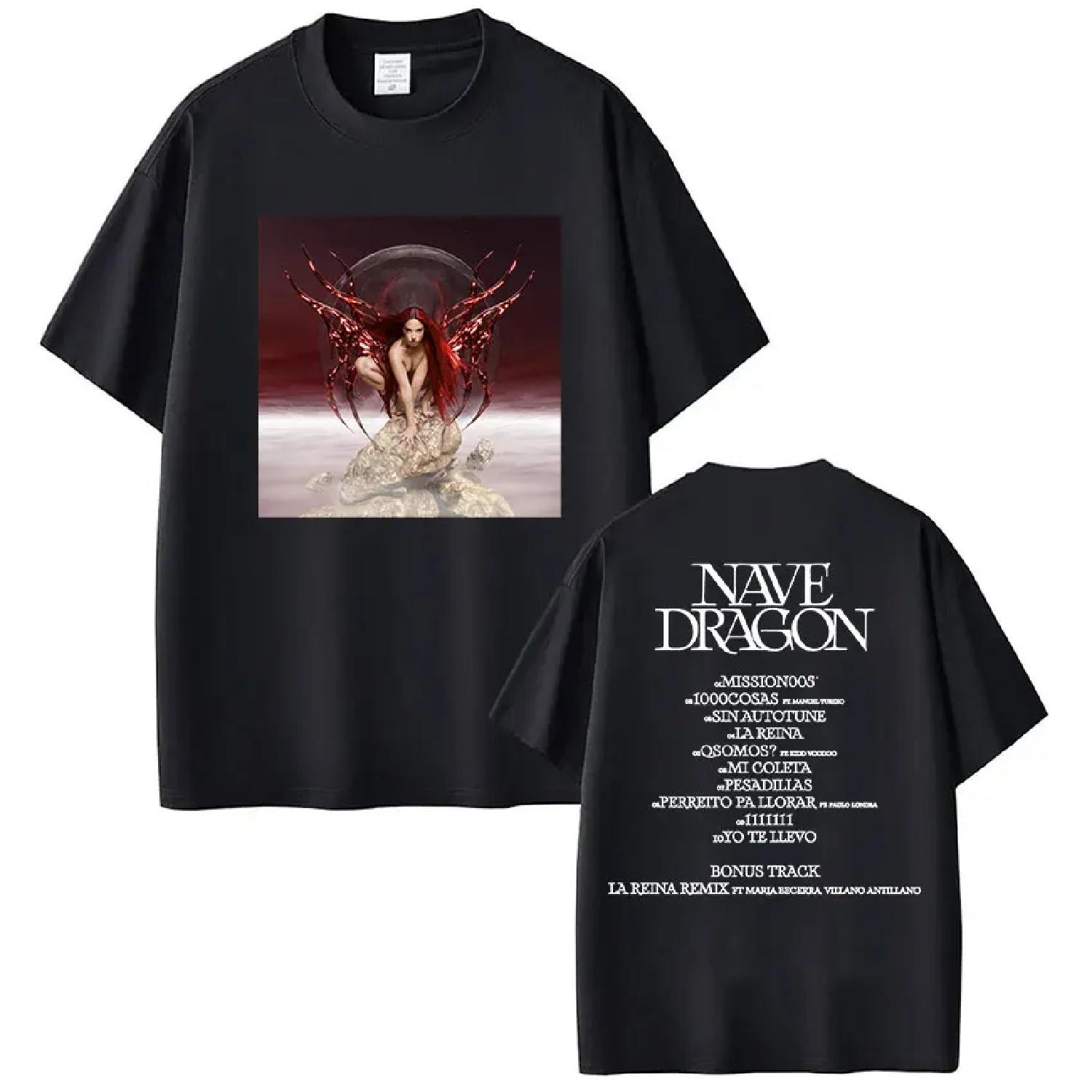 

Lola Indigo NAVE DRAGON LA REINA 2025 T Shirt Men s Women Hip Hop Vintage Fashion Short Sleeve T-shirts Cotton Oversized T-shirt S чёрный