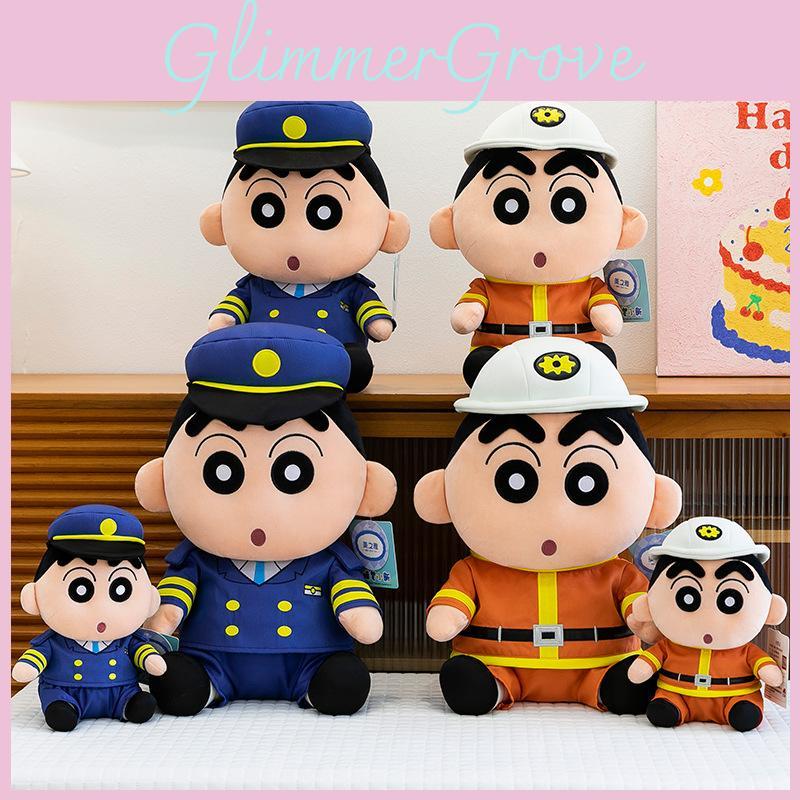Cute Crayon Shinchan Plush Doll With Pilot And Firefighter Design For Gift Kids