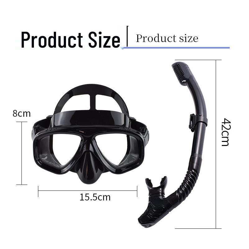 YBLKJ Full Dry Snorkel Set with Large Frame Silicone Mask