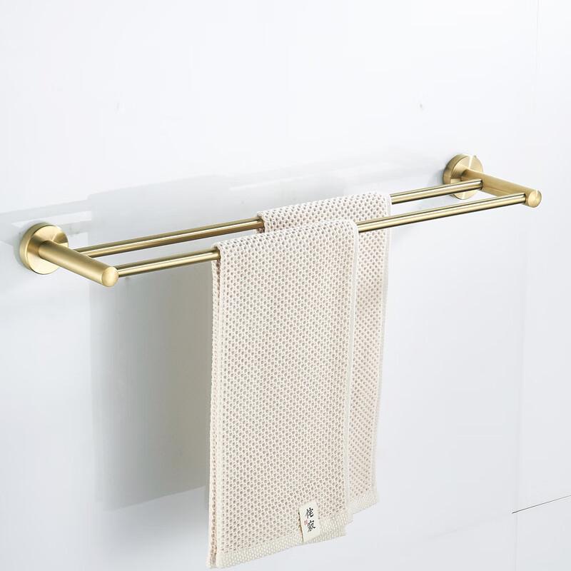 Hlianhongyi Gold Stainless Steel Double Towel Rack