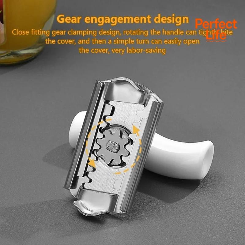 

Stainless Steel Can Opener Labor-saving Unscrew Lid Multifunctional Opener Home Adjustable Rotating Kitchen Tools Bottle Opener белый