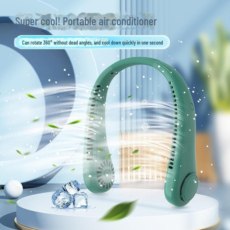 

2024 Портативный складной безлистный шейный вентилятор: USB-зарядка, мини-электроприбор для спорта и отдыха