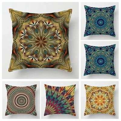 Jesienna Domowa Mandala Dekoracyjna Poszewka na Poduszkę Sofa Bohema Poszewka na Poduszkę do Salonu Jesienna