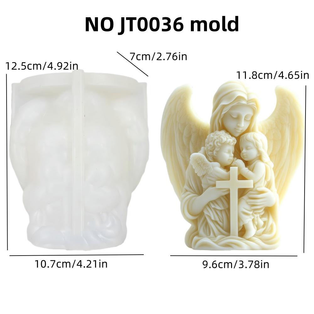 Prayer Angel Candle Silicone Mold More Than Love Angel Boy, Bright God Son Sitting Angel Resin Gypsum Molds New Year Easter Gift