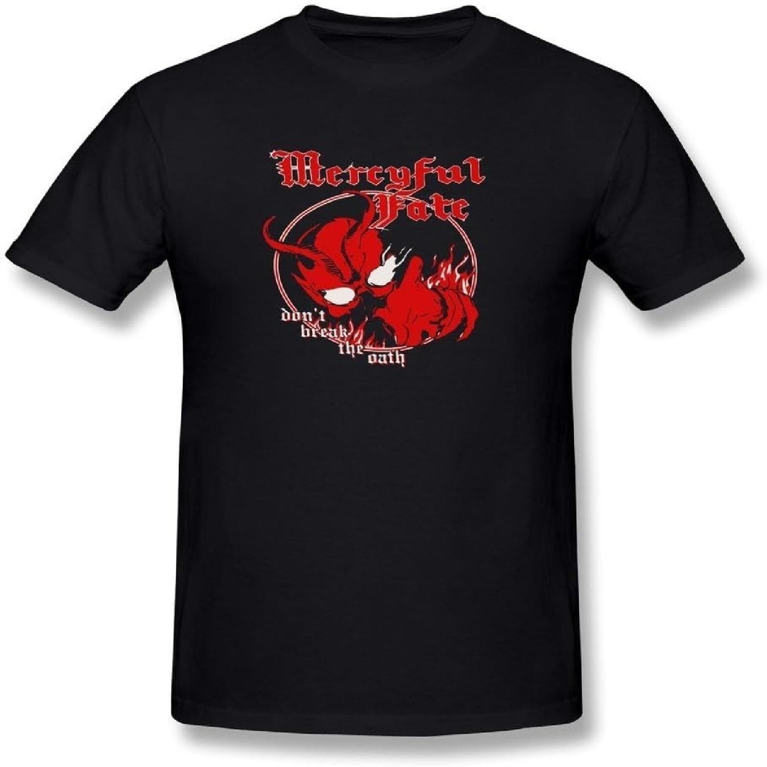 Zelura Men s Heavy-Metal Band Mercyful Fate T-shirts Black S