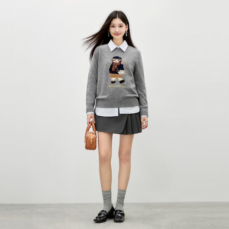 Women's Preppy Retro Round Neck Knit Sweater