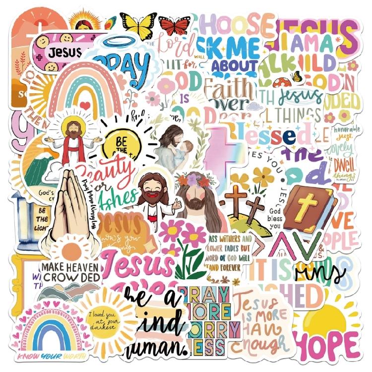 50Count Bible Quote Sticker Inspirational Aesthetic Sticker Motivational Scripture Sticker for Notebook Journal Laptop 1
