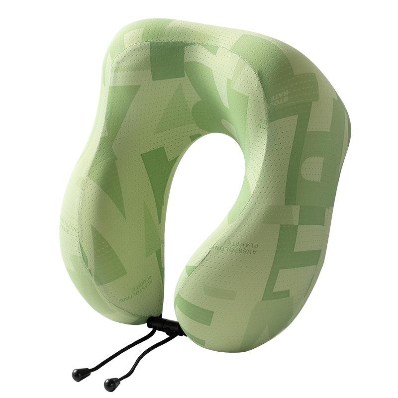 

U Shaped Memory Foam Neck Pillows Soft Travel Pillow Massage Neck Pillow Sleeping Airplane Pillow Cervical Healthcare Bedding зелёный