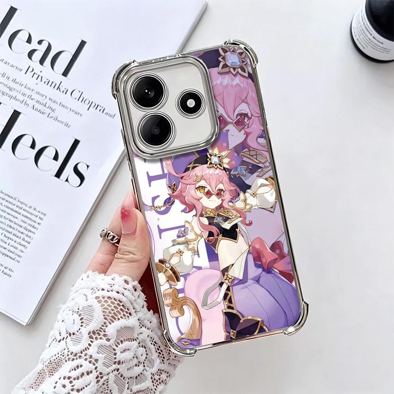 

Аниме Чехол для телефона с покрытием Genshin Impact Для Xiaomi Redmi Note 14 15 Pro Plus 13 12 11 11S 11T 10 9S 9 5G Противоударная крышка с подушкой безопасности Redmi Note 13 4G
