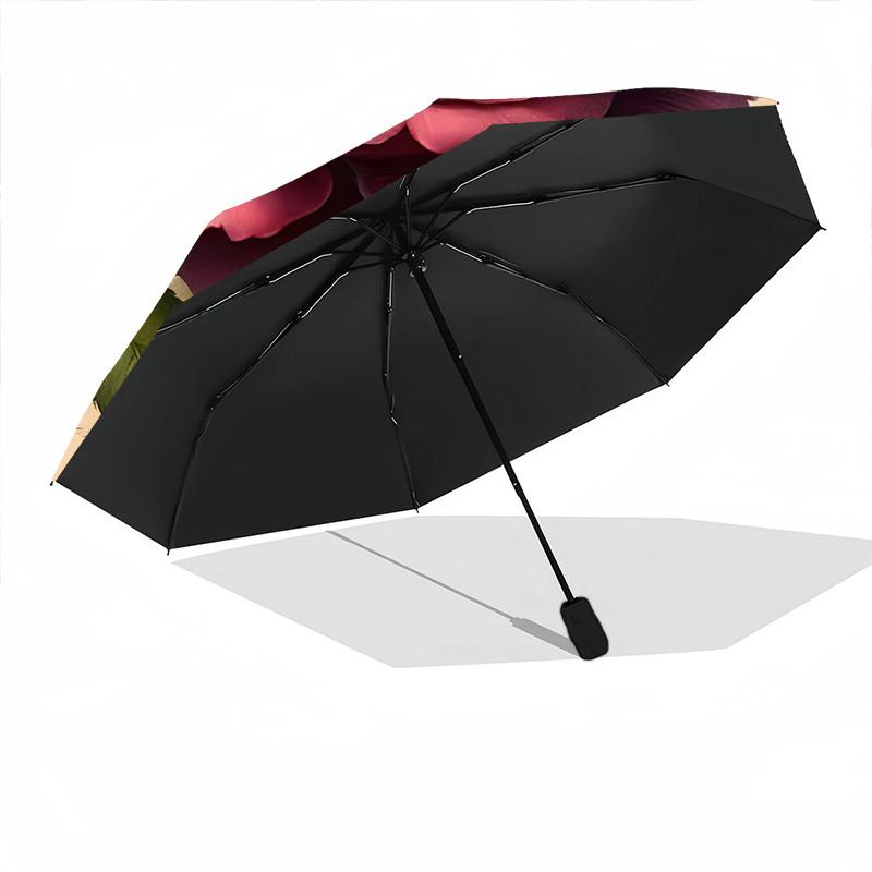 1pc Rose Bouquet Automatic Open/Close Umbrella, Compact Travel Umbrella, 8-Rib Sturdy Frame - Ideal Gift for Friends yy251118060