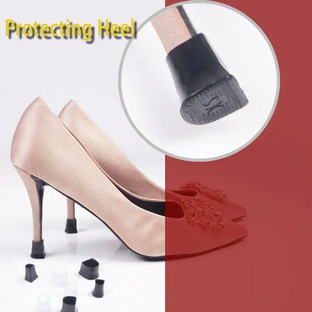 2/20pcs Silicone Heel Protectors Stoppers Latin Stiletto Dancing Covers Antislip High Heeler Bridal Wedding Shoes Accessories