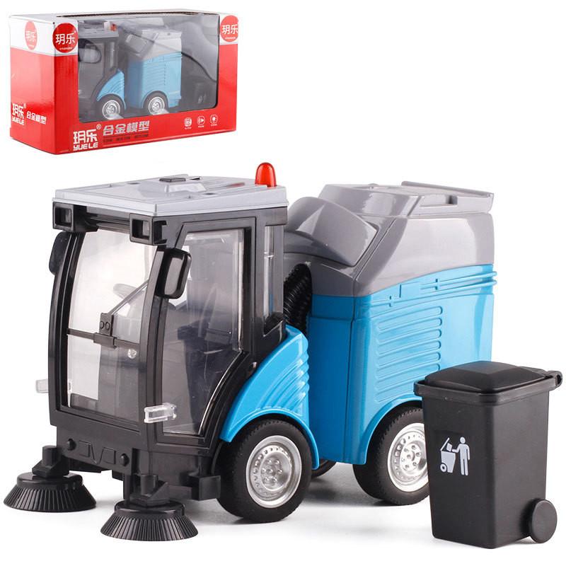 

Alloy Sweeper Model Road Cleaning Refuse Bin Vehicles Car With Sound And Light синий