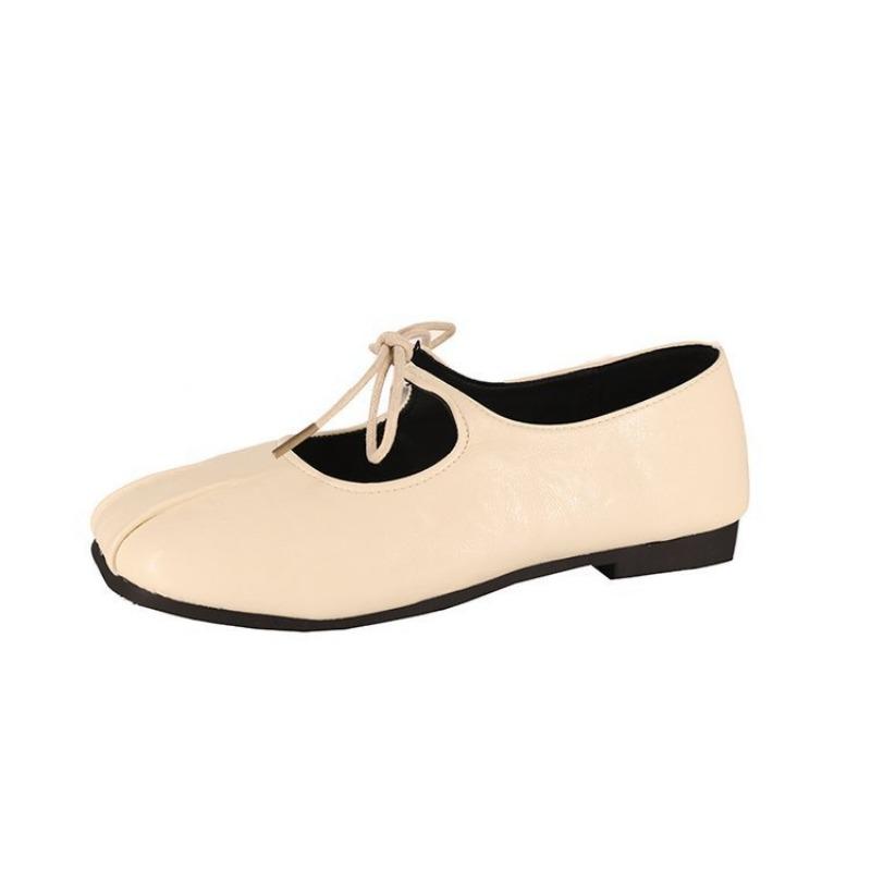 Pantofi plat de damă din piele întoarsă franțuzească pentru primăvară și vară, pantofi balerini eleganți Mary Jane de seară