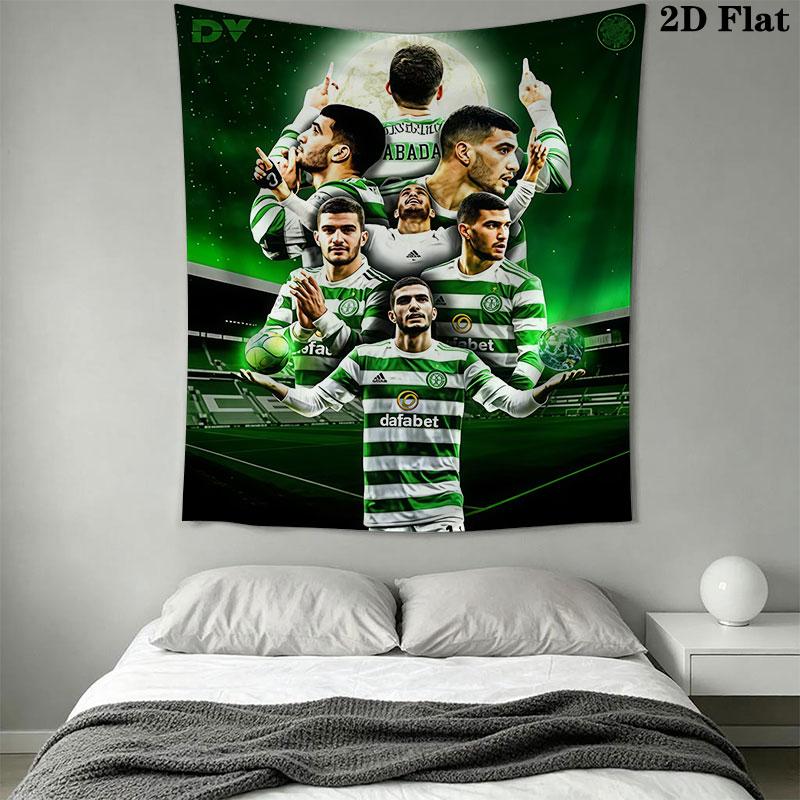 Celtic Football Club Wall Hanging Printed Fabric Blanket Decorative Tapestries for Bedroom Living Room Home Decor