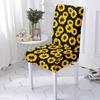 Home Decoration Dustproof Sunflower Elastic Chair Cover Thickened Soft Seat Cover Washable Universal Chair Cushion Office