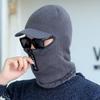 Thicken Warm Visor Beanies Hats For Men Ear Face Mask Neckwarmer Cap Men's Winter Plush Balaclava Lined Knitted Hat With Zipper