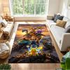Pikachu Energy Burst Cleanable Rug Soft Plush Non-slip Bottom Bedroom Bedside Mat Retro American Style Christmas Gift for Friends