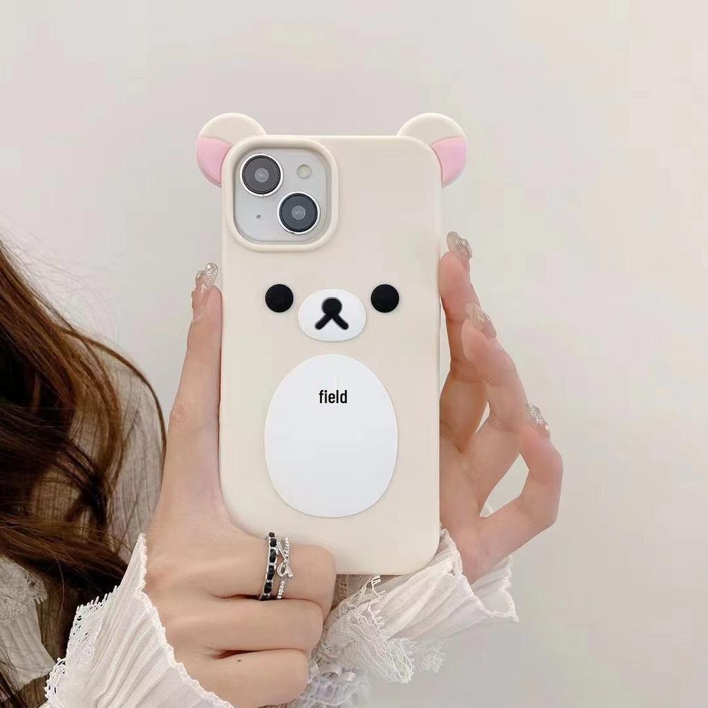 Custodia Antigoccia 3D Rilakkuma per iPhone 14/13/12/11 & 16/15 Pro Max