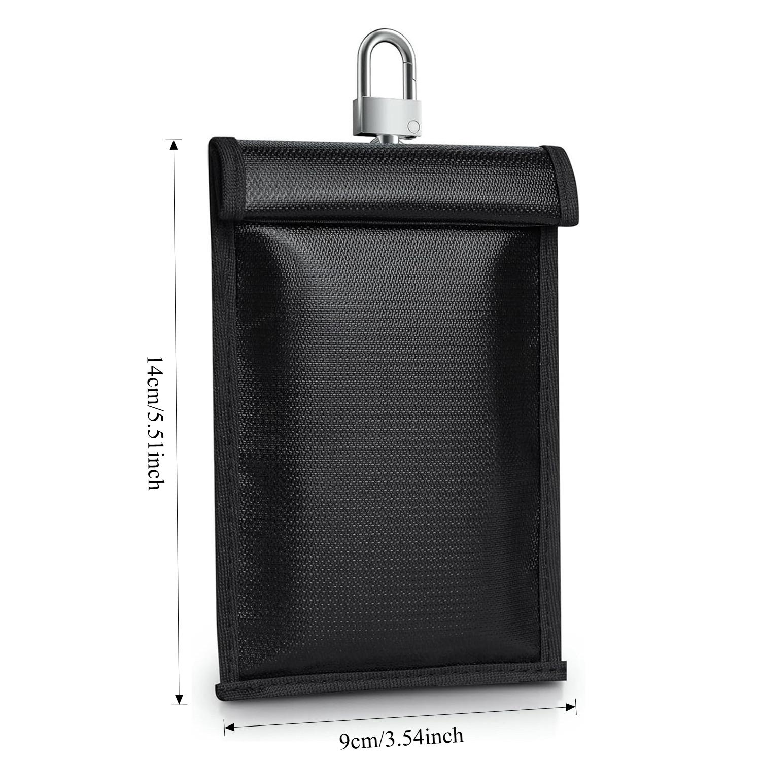 

Bag Waterproof Fireproof RFID Blocking Pouch Car Key Signal Blocker Faraday Bag for Car Keys Phone Wallet Anti-Theft Protection