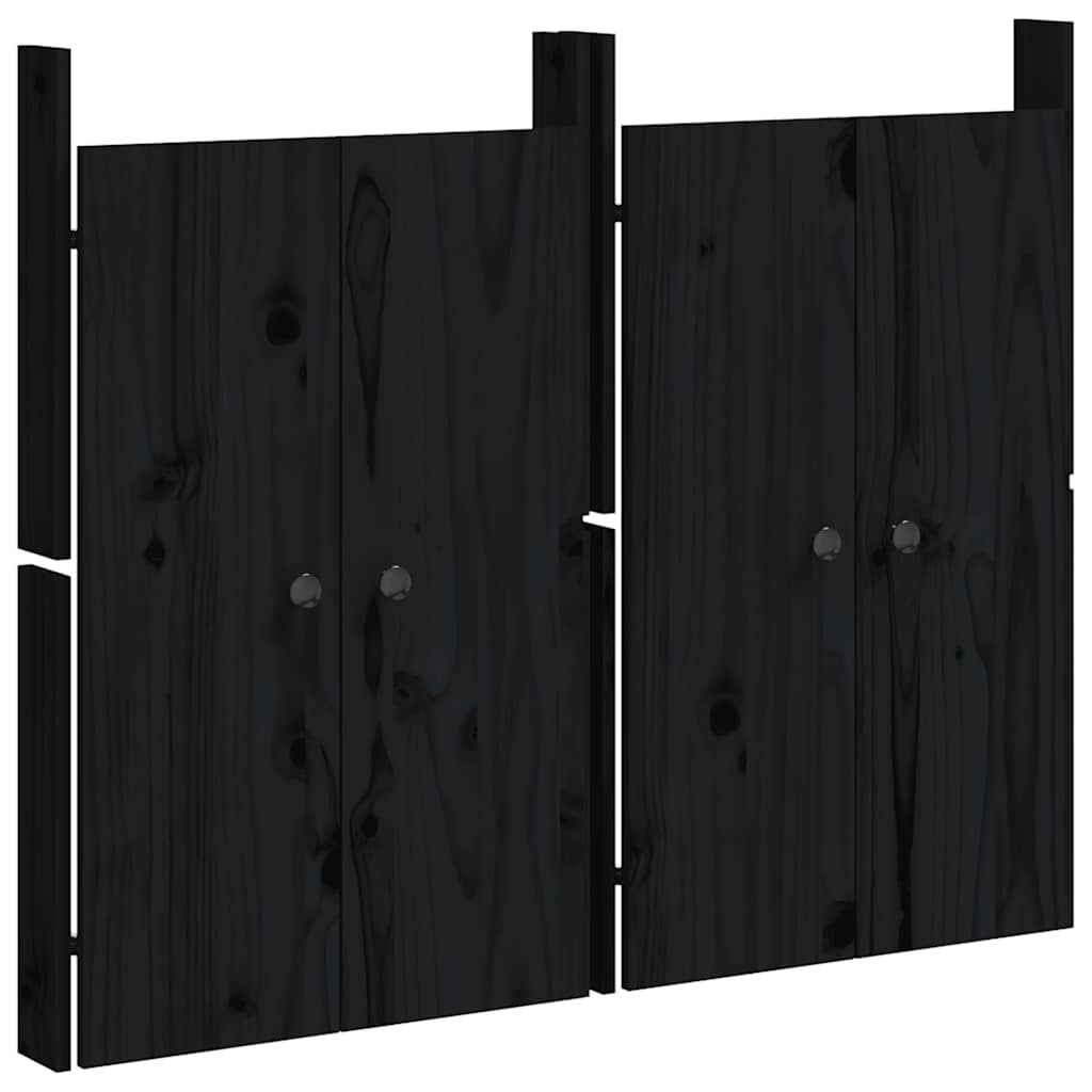 Outdoor Kitchen Doors MEPPEL 2 pcs Black 50 x 9 x 82 cm Solid Pine Wood