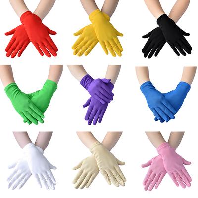 Damen Abendparty Performance Fäustlinge Handschuhe Milchseide Stretch Fäustlinge Etikette Kurze Handschuhe