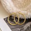 Xiaomi BF CLUB 925 Sterling Silver Earrings For Women Trendy Simple Big Gold Round Earring Jewelry Prevent Allergy Party Accessories