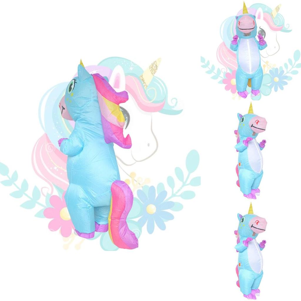 Cute Unicorn Dress-up Prop For Festivals And Events Inflatable Blue Costume