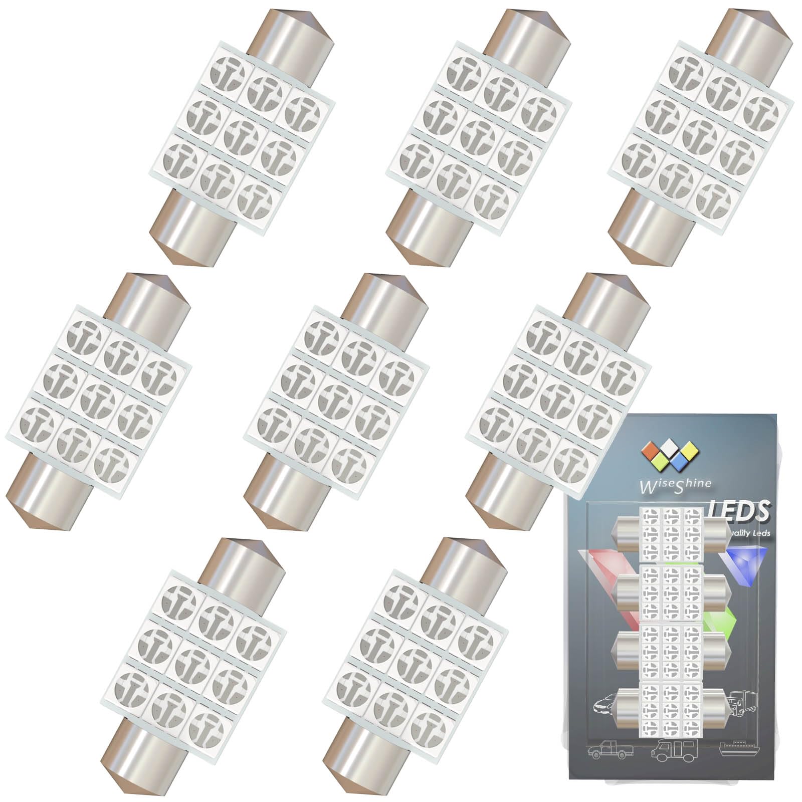 

WiseShine 36mm Festoon 6418 LED Bulbs Red C5W LED Bulb 6411 6423 DC 36mm червоний
