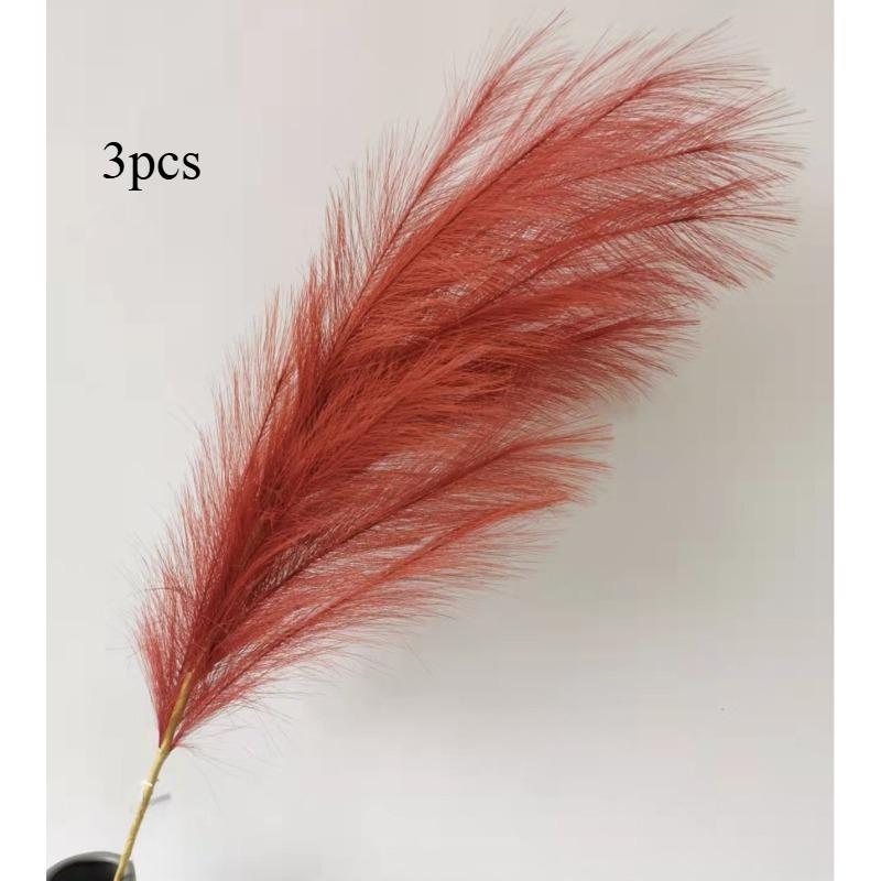 3pcs Large Artificial Pampas Grass 120cm Tall Fluffy Faux Reed Boho Home Wedding Decor Fake Flowers