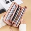 Long Zipper Wallet Ladies Spliced Color Block Tassel Versatile Card Holder Mobile Phone Bag Fashionable Ladies Accessories