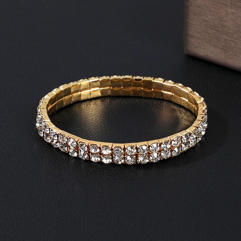 Europe and the United States  Bracelet, Simple INS Style Girl Row Bracelet Female 8 Row Diamond Shiny Combination