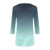 Women's Fashion Casual Crew-neck Gradual Print Seven-point Sleeve Shirt Belted Loose Comfortable Top