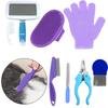 Kaninchen Fellpflege Set mit Pin-Bürste, Pflegehandschuh und Kamm, Kleintier Pflege-Sortiment für Fellpflege und Routine-Krallenpflege, für den Heimgebrauch