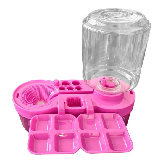 

Очиститель кистей портативный инструмент для чистки кистей с циркуляцией воды, мойка для кистей, станция для рисования с держателем для кистей и палитрой для начинающих розы красного